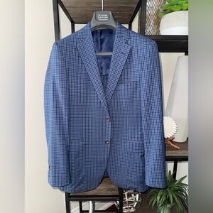 Samuelsohn Navy Checkered Sport Coat